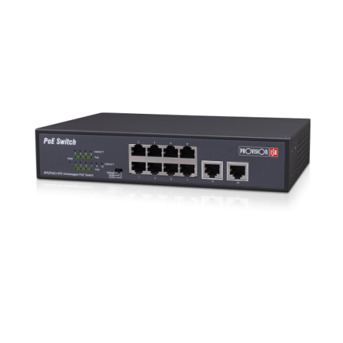 מתג Provision 8PORT POE Switch 10/100 incl 2 Uplink