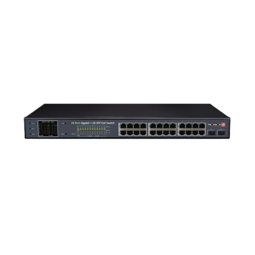 מתג Provison 24 PORT POE SWITCH 2XSFP UPLINK PORTS 380W Total