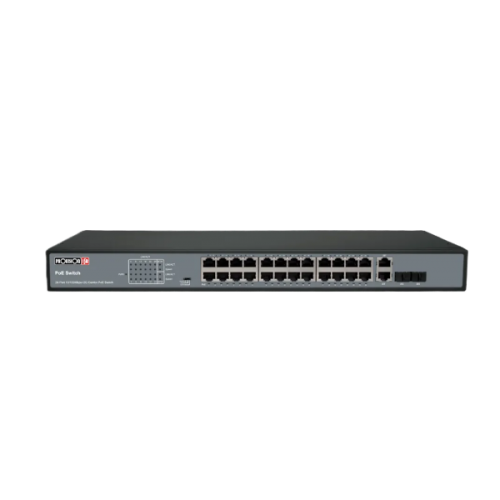 מתג Provision 24 PORT 100MB POE Switch 2XUplink 1GB 370W Total