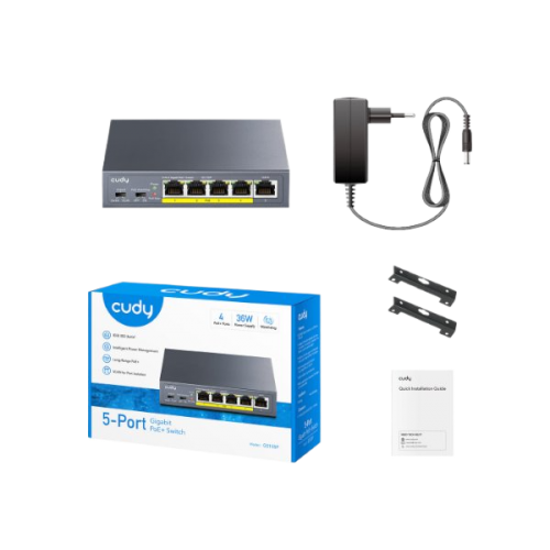 מתג לא מנוהל Cudy GS105P 5-Ports Gigabit Unmanaged POE Switch