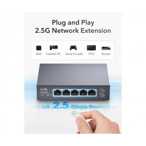 מתג Cudy 5 Port 2.5GB Unmanged Switch