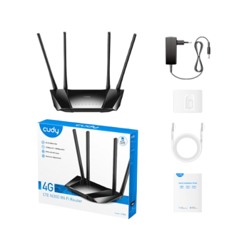 נתב אלחוטי כולל מודם סלולרי Cudy LT400 4G LTE 10/100 300Mbps