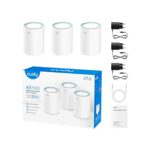 מגביר טווח Cudy M1500 AX1500 MESH WIFI6 System 3 pack
