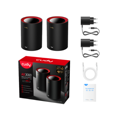 מגדיל טווח Cudy AX3000 2.5G Mesh Wi-Fi 6 System 2 Pack