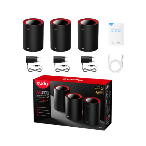 מגדיל טווח Cudy AX3000 2.5G Mesh Wi-Fi 6 System 3 Pack