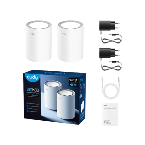 נתב/מגדיל טווח Cudy BE3600 Gigabit Mesh Wi-Fi 7 System 2Pack