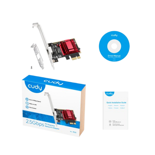 כ.רשת פנימי לנייח Cudy PE25 2.5Gbits PCI-E Nework Adapter LP