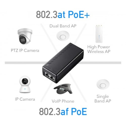 מזרק Cudy 30W Gigabit PoE Injector Adapter up to 100 Meters