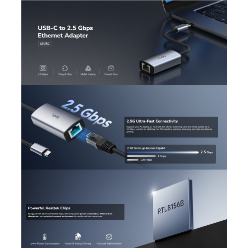 כרטיס רשת CUDY USB-C to 2.5Gb
