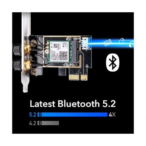 כ.רשת אלחוטי Cudy WE3000 AX200 WIFI 6 Bluetooth 5.2 PCI-E