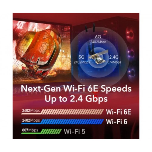 כ.רשת אלחוטי Cudy WE3000 AX200 WIFI 6 Bluetooth 5.2 PCI-E