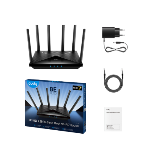 נתב Cudy WE11000 WIFI7 Mesh 4X 2.5GB Lan up to 11000Mbps