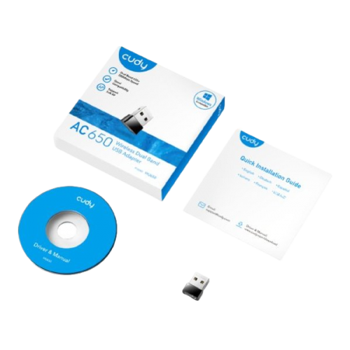 מתאם רשת אלחוטי CUDY AC650 Wireless Dual-Band Mini USB 2.0