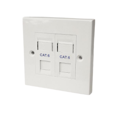 קופסא עם שתי יציאות ללא שקע RJ-45 Deep plastic box Cat6