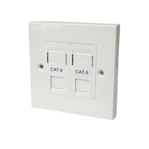קופסא עם שתי יציאות ללא שקע RJ-45 Deep plastic box Cat6
