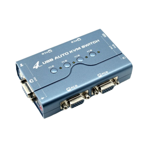 KVM 4 פורטים VGA USB
