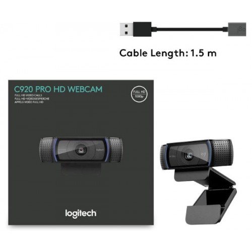 מצלמת אינטרנט Logitech C920 1080p HD Pro Webcam With Mic