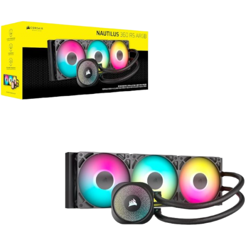 קירור נוזלי Corsair iCUE NAUTILUS 360 RS RGB Black 360mm AIO