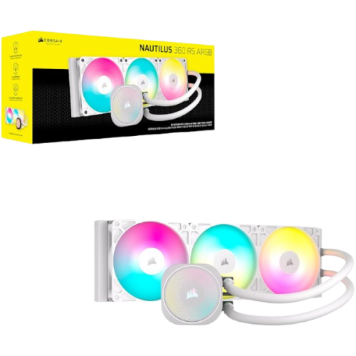 קירור נוזלי לבן Corsair iCUE NAUTILUS 360 RS White 360mm AIO