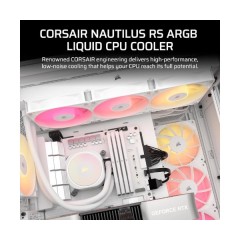 קירור נוזלי לבן Corsair iCUE NAUTILUS 360 RS White 360mm AIO