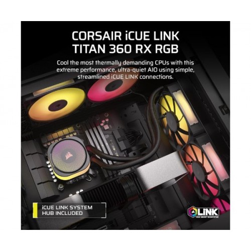 קירור נוזלי Corsair iCUE TITAN 360 RX RGB Black 360mm AIO