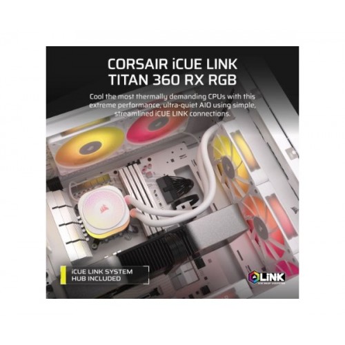 קירור נוזלי לבן Corsair iCUE TITAN 360 RX RGB White 360mm AIO