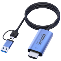 כבל לחיבור מ - TYPE C + USB 3.0 לתיבור -HDMI