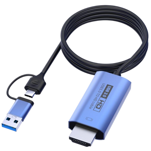 כבל לחיבור מ - TYPE C + USB 3.0 לתיבור -HDMI