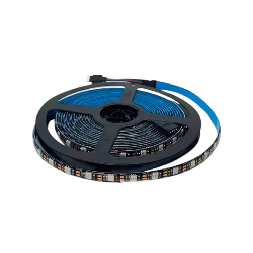 פס LED באורך 5 מטר עמיד במים IP65, נשלט באמצעות שלט רחוק IR, אפליקציה, או לוח קפיצים