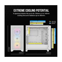 מארז Corsair 3000D RGB AIRFLOW Mid Tower CASE White