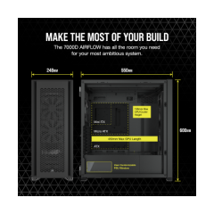 מארז CORSAIR 7000D AIRFLOW FULL-TOWER ATX CASE Black