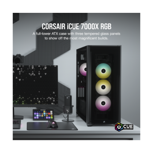 מארז CORSAIR iCUE 7000X RGB Tempered Glass Full-Tower ATX BLACK