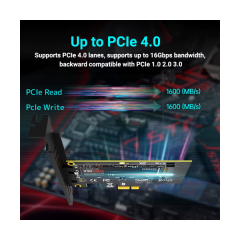 כרטיס הרחבה PCIe x4 to M.2 Adapter Support 2280 M.2