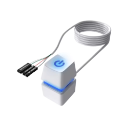 כפתור כיבוי והדלקה לבן Pc Power Reset Button With RGB