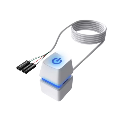 כפתור כיבוי והדלקה לבן Pc Power Reset Button With RGB