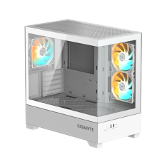 מארז לבן GIGABYTE C201 PANORAMIC ICE Micro-ATX 3XARGB Fans