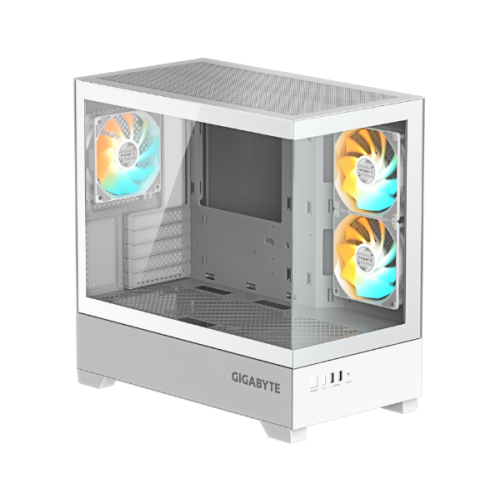 מארז לבן GIGABYTE C201 PANORAMIC ICE Micro-ATX 3XARGB Fans
