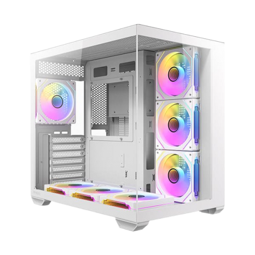 מארז Antec CX Mirror White Mini-Tower Gaming Case 7X120mm ARGB