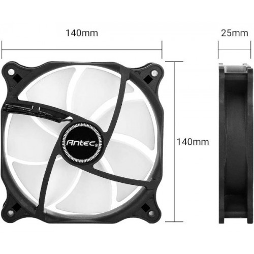 מאורר למארז Antec 140mm Case Fan 3-pin Connector Bulk F14 Series