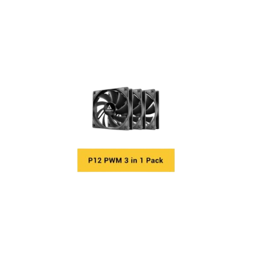 מאורר למארז Antec P12 PWM 120mm Hydraulic Bearing 4 Pin 3PACK BLK