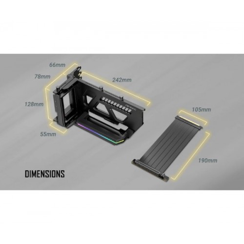 כבל ותושבת לכ. מסך Vertical GPU Bracket White - Antec SHIFT ARGB