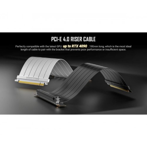 כבל ותושבת לכ. מסך Vertical GPU Bracket White - Antec SHIFT ARGB