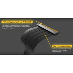 כבל ותושבת לכ. מסך Antec PCI-E 4.0 Riser Cable With Bracket Black