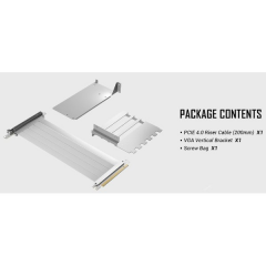 כבל ומתאם לכ.מסך Antec PCI-E 4.0 Riser Cable With Bracket WHITE
