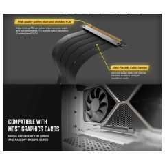 כבל ותושבת לכ. מסך Antec PCIE-4.0 Adjustable Vertical Bracket