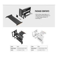 כבל ותושבת לכ. מסך Antec PCIE-4.0 Adjustable Vertical Bracket