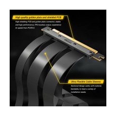 כבל לכרטיס מסך Antec PCIE 4.0 Riser Cable Black