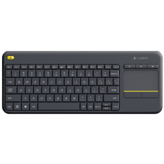 Logitech K400 פלוס מקלדת מגע אלחוטית עם משטח מגע.