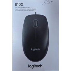 עכבר חוטי Logitech B100 Optical OEM שחור