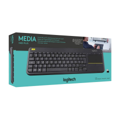 Logitech K400 פלוס מקלדת מגע אלחוטית עם משטח מגע.